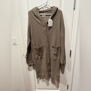 NWT - The Good Alma Clary Sage Waffle Knit Cadigan